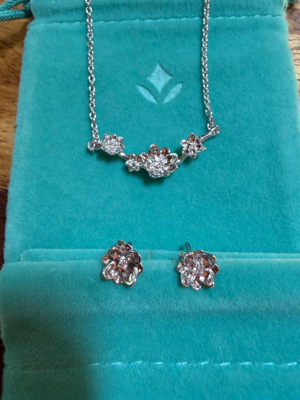 Brilliant Earth Magnolia Necklace and Earring Set